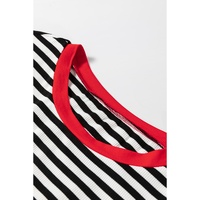 Black Stripe Colorblock Edge Round Neck Tank Top - XL thumbnail
