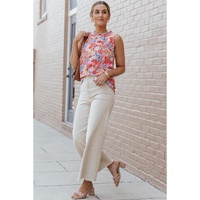 Multicolor Floral Print Relaxed Tank Top - L thumbnail
