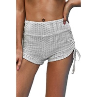 Gray Butt Lifting High Waist Yoga Shorts - M thumbnail
