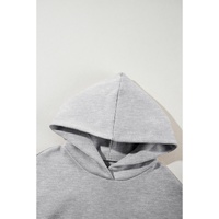 Gray Solid Exposed Seams Hoodie and Joggers Activewear Set - XL thumbnail