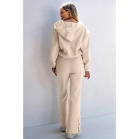 Parchment Solid Color Hoodie and High Waist Pants Two Piece Activewear - 2XL thumbnail