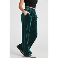 Evergreen Solid Drawstring Waist Wide Leg Pants - 2XL thumbnail