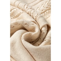 Apricot Pleated Sleeve Hollow Detail Button Sweater Cardigan - S thumbnail