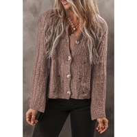 Goat Cut Out Textured Knit Buttoned Cardigan - L thumbnail