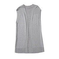 Gray Basic Vest Cardigan Sweater - L thumbnail