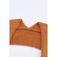 Azura Exchange Multicolor Colorblock Open Front Long Knit Cardigan - S thumbnail