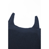 Dark Blue Dew Shoulder Juliette Knitted Sweater - S thumbnail