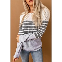 Gray Striped Colorblock Sweater - XL thumbnail
