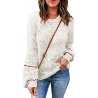 White Pilling Detail Patterned Sleeve Sweater - L thumbnail