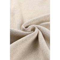 Khaki Leopard High Neck Side Slit Oversized Sweater - L thumbnail