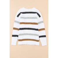 Striped Popcorn Knit Sweater - XL thumbnail