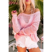Azura Exchange Eyelet Knit Long Sleeve Top - M thumbnail