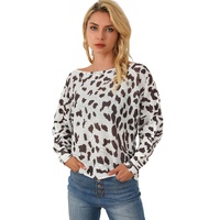 Leopard Long Sleeve Crewneck Sweater - S thumbnail