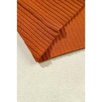 Gold Flame Patch Pocket Ribbed Knit Short Sleeve Sweater - L thumbnail