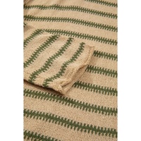 Khaki Stripe Drop Shoulder Casual Sweater - L thumbnail