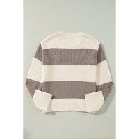 Simply Taupe Colorblock Loose Pullover Sweater - L thumbnail