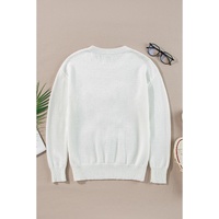 White Tinsel Merry and Bright Graphic Christmas Sweater - L thumbnail