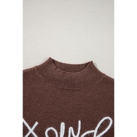 Coffee Western Howdy Boot Graphic High Neck Sweater - L thumbnail
