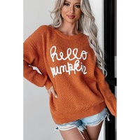 Flamingo Hello Pumpkin Graphic Sweater - 2XL thumbnail