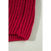 Racing Red Off-the-shoulder Knit Sweater - M thumbnail