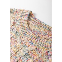 Multicolour Colorful Confetti Wool Ball Knitted Sweater - L thumbnail