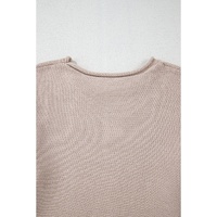 Simply Taupe Colorblock Exposed Seam Round Neck Sweater - L thumbnail