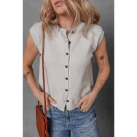 Jet Stream Button Up O Neck Sweater Vest - M thumbnail