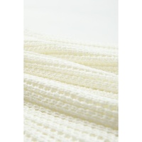 White Hollowed Knit V Neck Tank Top - L thumbnail