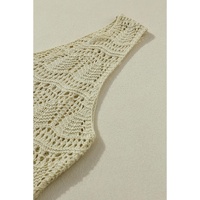 Apricot V Neck Textured Hollow-out Sweater Vest - L thumbnail