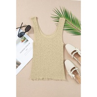 Apricot Textured U Neck Slim Fit Sweater Vest - M thumbnail