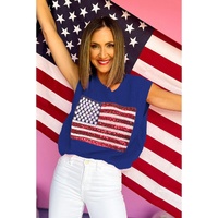 Bluing Sparkling American Flag Knitted Vest - L thumbnail
