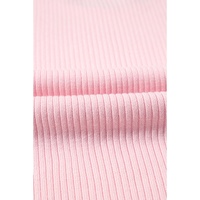 Pink Colorblock Edge Ribbed Knit U Neck Tank Top - XL thumbnail