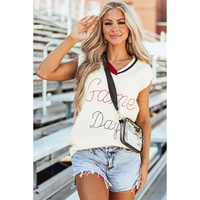 White Vintage Game Day Sweater Vest - L thumbnail