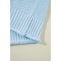 Iceland Blue High Neck Bat Short Sleeve Sweater - L thumbnail