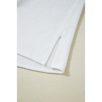 Jet Stream Solid Color Sweater Tee with Side Slits - S thumbnail