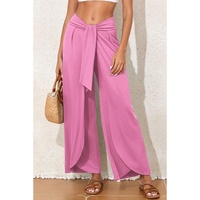 Bonbon Knotted Drop Waist Split Leg Relaxed Pants - 2XL thumbnail