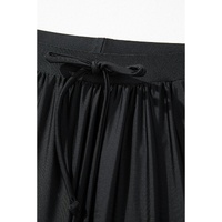 Black Scalloped Trim Beach Shorts - S thumbnail