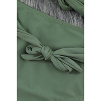 Green Sexy Bubble Sleeves High waisted swimsuits - M thumbnail