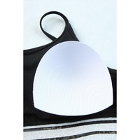 Azura Exchange Black Rose Leopard Mesh Trim 2pcs Bikini Swimsuit - S thumbnail