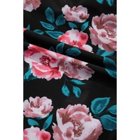 Sea Green Solid Ruffled Square Neck Swim Top and Floral Shorts Bikini Set - L thumbnail