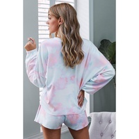 Orange Tie Dye Knit Pajamas Set - 2XL thumbnail