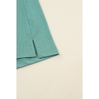 Green Button Up High Waist Long Sleeve Dress - S thumbnail
