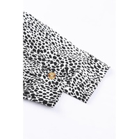 Long Sleeve Leopard Animal Print Shirt Dress - S thumbnail