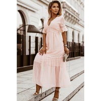 Swiss Dot Lace Trim Maxi Dress - XL thumbnail