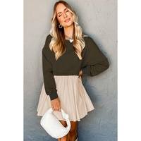 Jungle Green Sweatshirt Poplin Mini Dress - M thumbnail