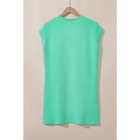 Mint Green Textured Cap Sleeve T Shirt Dress - S thumbnail