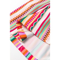 Multicolour Striped Thin Straps Smocked Back Boho Maxi Dress - L thumbnail