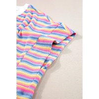Pink Stripe Crew Neck T Shirt Dress - XL thumbnail