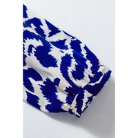 Blue Western Abstract Geometric Printed Maxi Dress - M thumbnail
