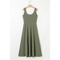 Four Leaf Clover Sleeveless Scoop Neck Flared Split Midi Dress - L thumbnail